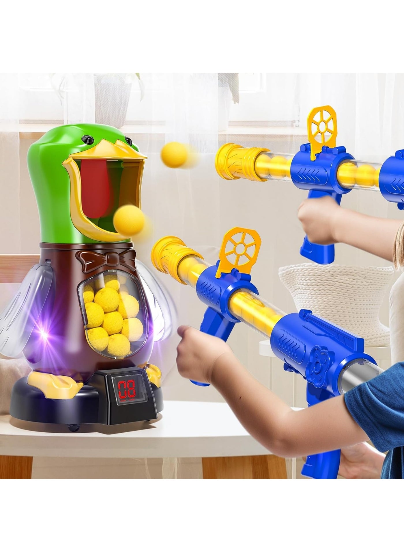 Movable Duck Shooting Toys for Kids 3 4 5 6 7 8 9 Years Old Movable Shooting Game with 24 Balls 2 - Image 2