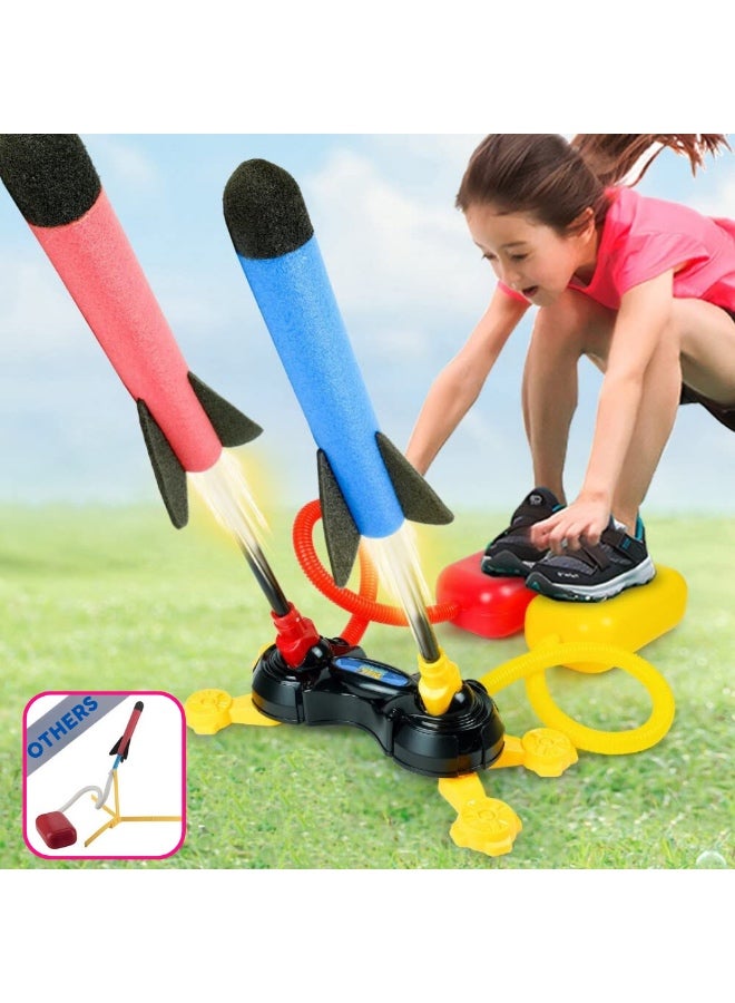 PlumoToys Rocket Launcher Stomp Rocket Dual Pedal Stomp Kids Foam Rockets With 6 Foam Rockets - Image 3