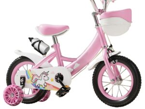20 inch Kids Bike, with Flashing Training Wheels and Water Bottle, Adjustable Seat and Handlebars,