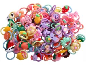 100 Pieces of Mixed Color Elastic Hair Bands for Girls, Soft Elastic Hair Bands, Braided Hair