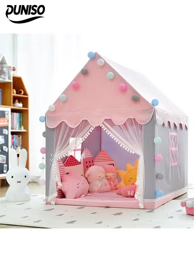 Play Tent, Playhouse For Kids Indoor & Outdoor, Princess Castle Tent with Windows and Basic Mat, - Image 2