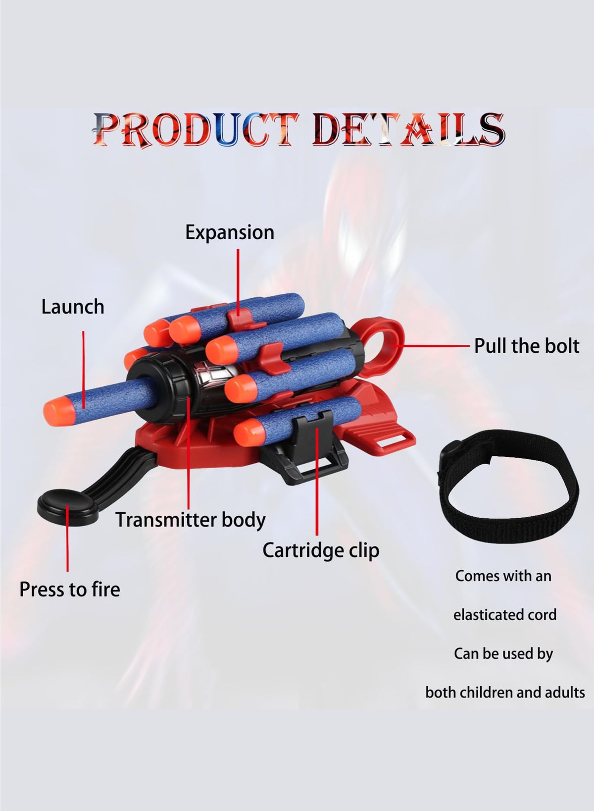 Shooting Toys,Children's Role-Playing launchers with Gloves,Wrist Firing Toy, Foam - Image 2