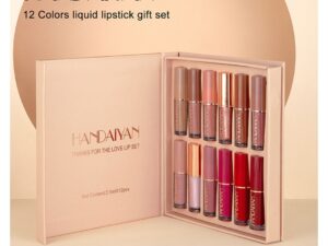 Lipstick Set Nude Liquid Lipstick Matte 12 Colors Waterproof Long Lasting for Women Highly Pigment