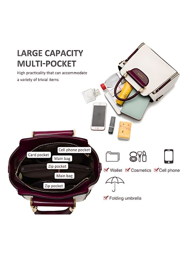 Women's Versatile Contrast Color Crossbody Bag, Ladies Large Capacity Shoulder Bag Handbag Tote - Image 3