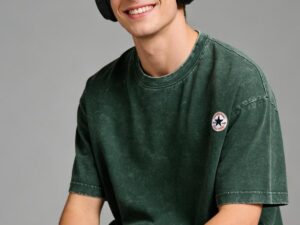 CONVERSE made old washed five-pointed star badge short sleeve T-shirt/men's and women's loose retro