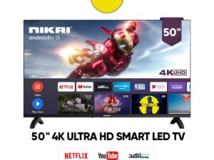 50 Inch 4K UHD Smart LED TV, Android OS, Built-in Wi-Fi - Black