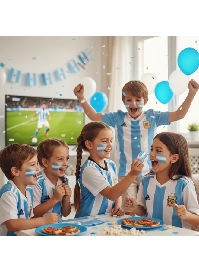 Argentina Face Paint Sticks White & Light Blue Flag Makeup for Sports Fans, Kids & Parties - Image 4