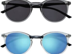 MET Reading Sunglasses for Women Men - Value 2 Pack - Slim Round Frame - Tinted UV400 Protection