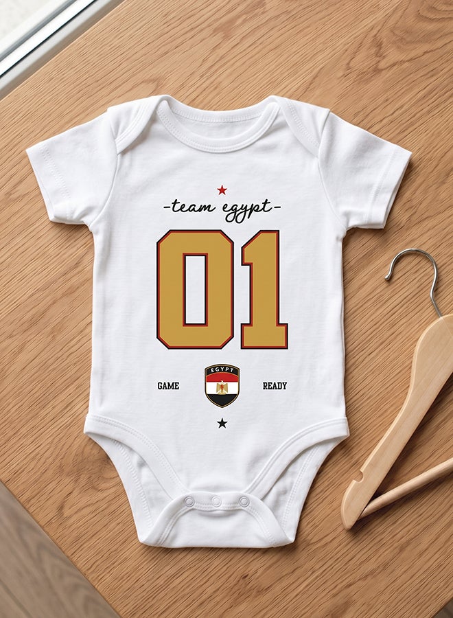 FIFA Egypt Football Printed Unisex Baby Onesie, Little Champion Teddy Graphic, Soft Cotton Infant - Image 2