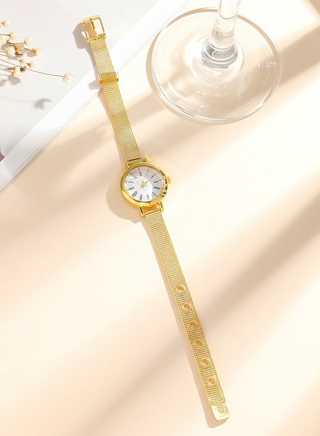Quartz watch, women's retro disc watch, business alloy watch, with mesh strap, suitable for daily - Image 3