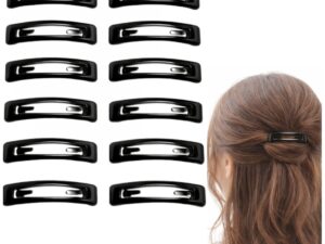 10 Pcs Black Snap Hair Clips for Women & Girls - Durable Strong Hold No Slip Hair Pins Metal Hair