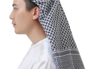 Head Wrap Scarf Arabic Turban Tactical Desert Neck Headwear Wrap for Men Women, Arab Scarf in Black