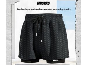 Men's Swimming Trunks Double-layer Anti-embarrassment Swimming Shorts Summer Quick-drying Loose