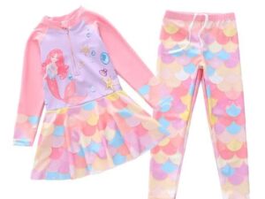 New mermaid swimsuit, long sleeved pants with skirt, conservative girls' swimsuit,swimming suit for