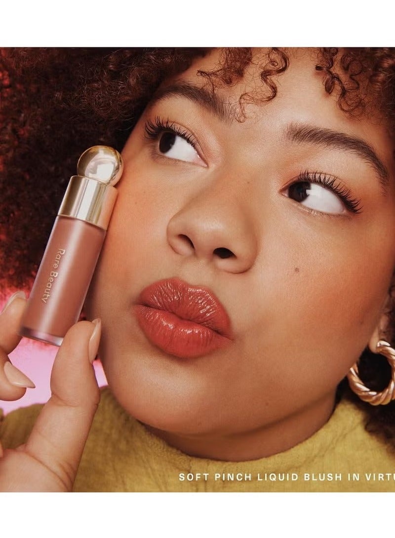 Experience a natural, radiant flush with Rare Beauty Soft Pinch Liquid Blush in Virtue — a soft - Image 4