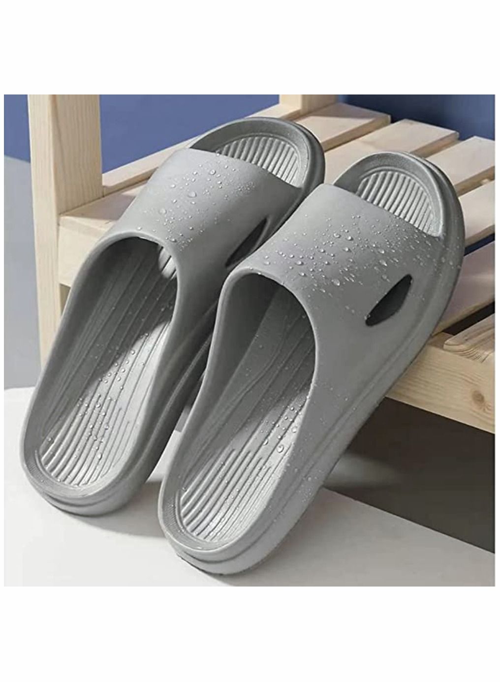 Bathroom Shower Slippers,Anti-slip Lightweight House Shower Slippers Super Soft Home Slippers for - Image 3