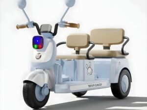 Kids Electric Motorcycle Ride-On Toy with Music & Lights, 2-Seater, 3-Wheel Design, Rechargeable