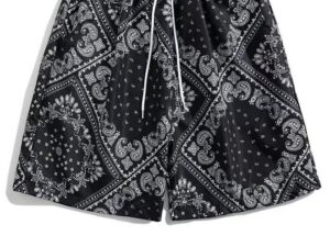 Fashionable Men's Swimming Trunks Quick Dry Beach Shorts with Adjustable Belt Loose Breath Swim