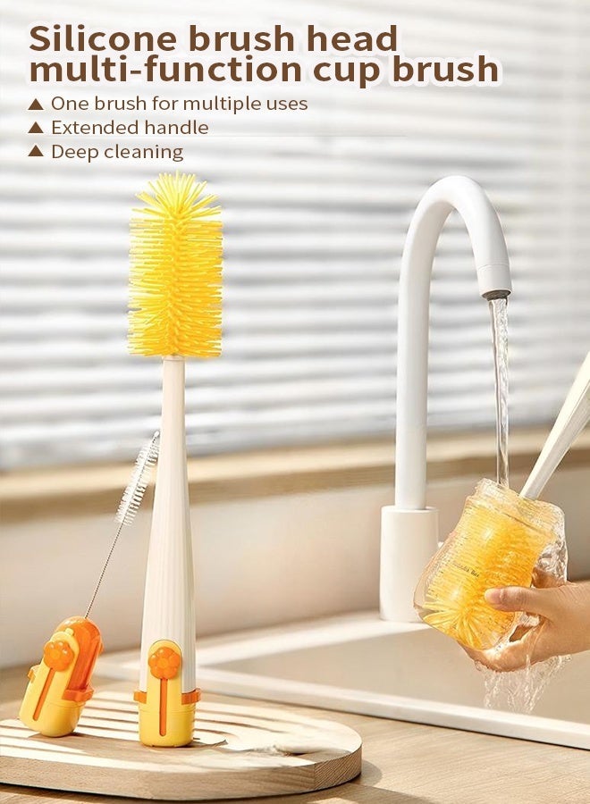 Baby Bottle Cleaning Brush Set, 5-in-1 Multi-Function Silicone Cleaning Brushes, including Silicone - Image 2