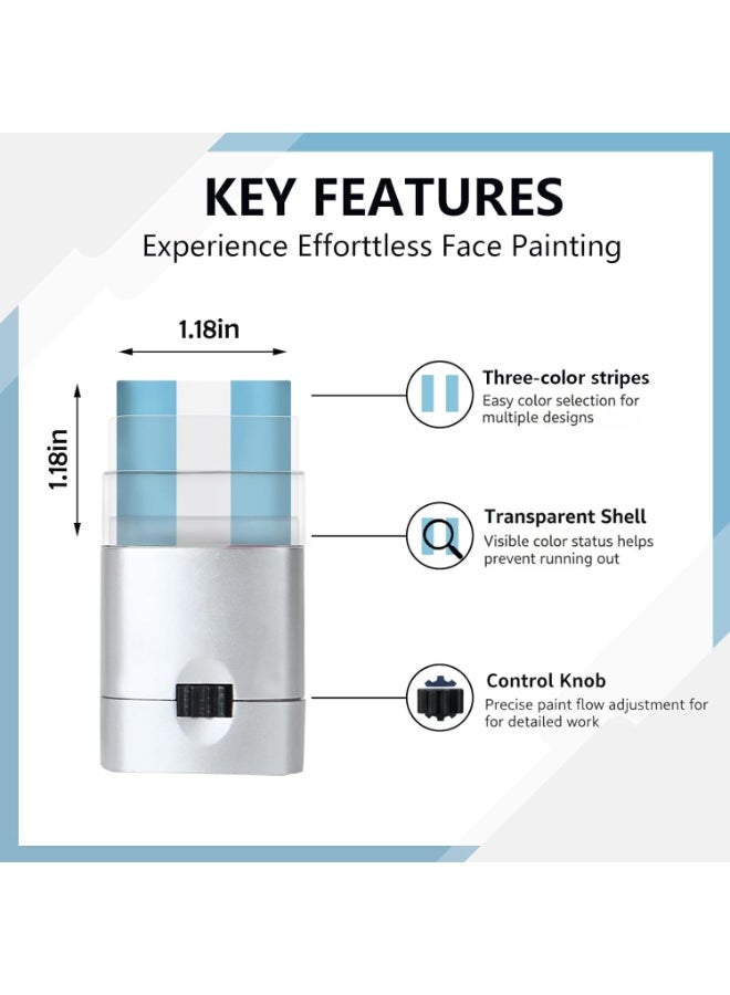 Argentina Face Paint Sticks White & Light Blue Flag Makeup for Sports Fans, Kids & Parties - Image 2