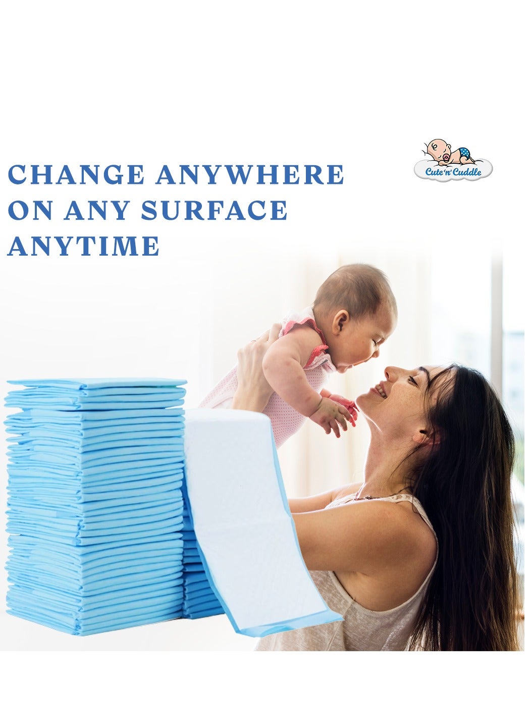 Pack Of 30 Disposable Soft Ultra Absorbent Waterproof Diaper Mess-Free Changing Mat Liners Baby - Image 2