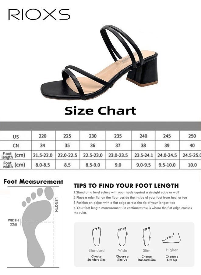 Women's Heeled Sandals, 5.5cm Mid Heel Sandals, Strappy Block Chunky Heels for Women, Fashion - Image 5