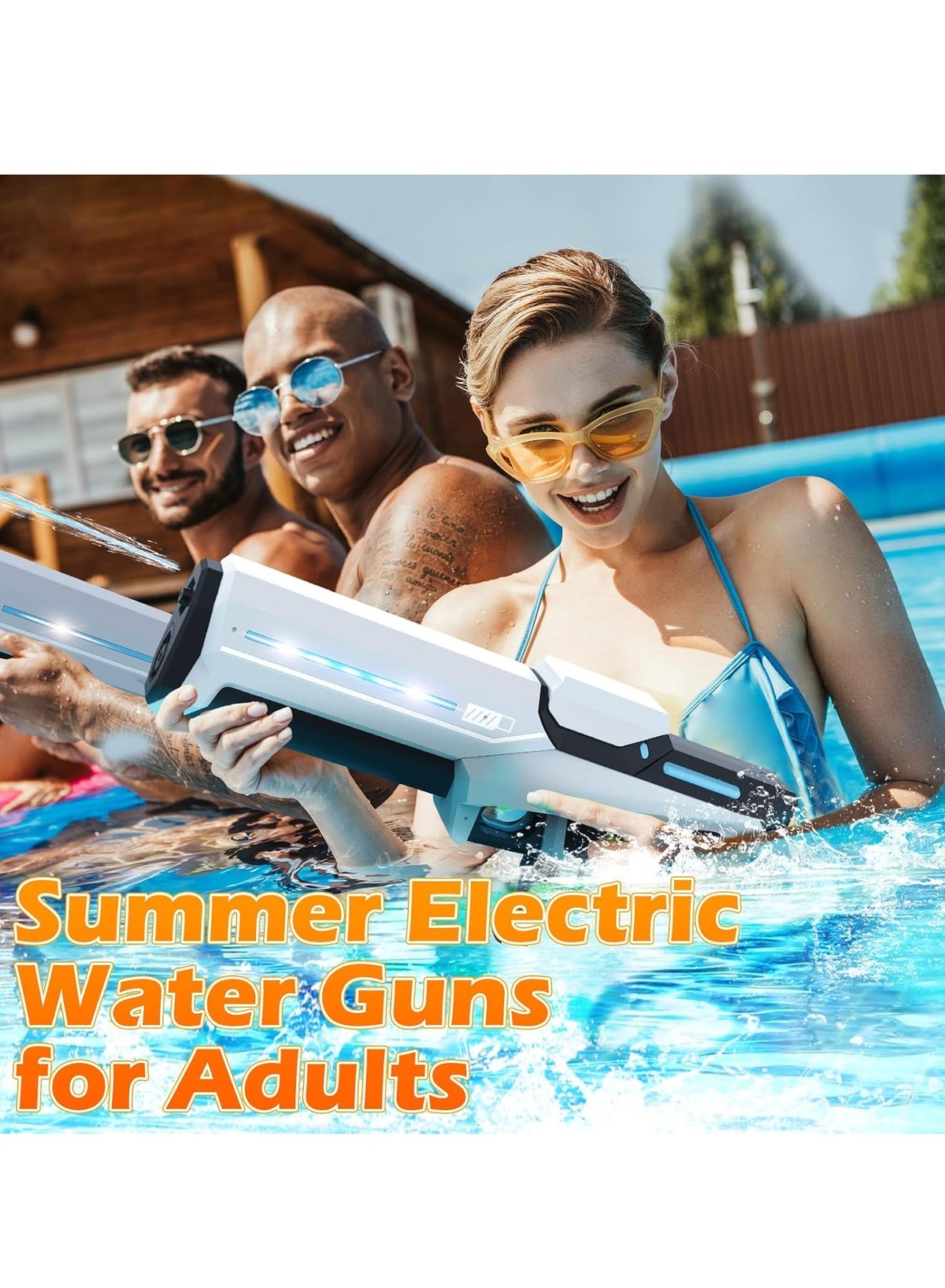 Electric Water Guns with Lighting Effects, Automatic & Manual Dual Mode High Capacity Squirt Guns, - Image 5