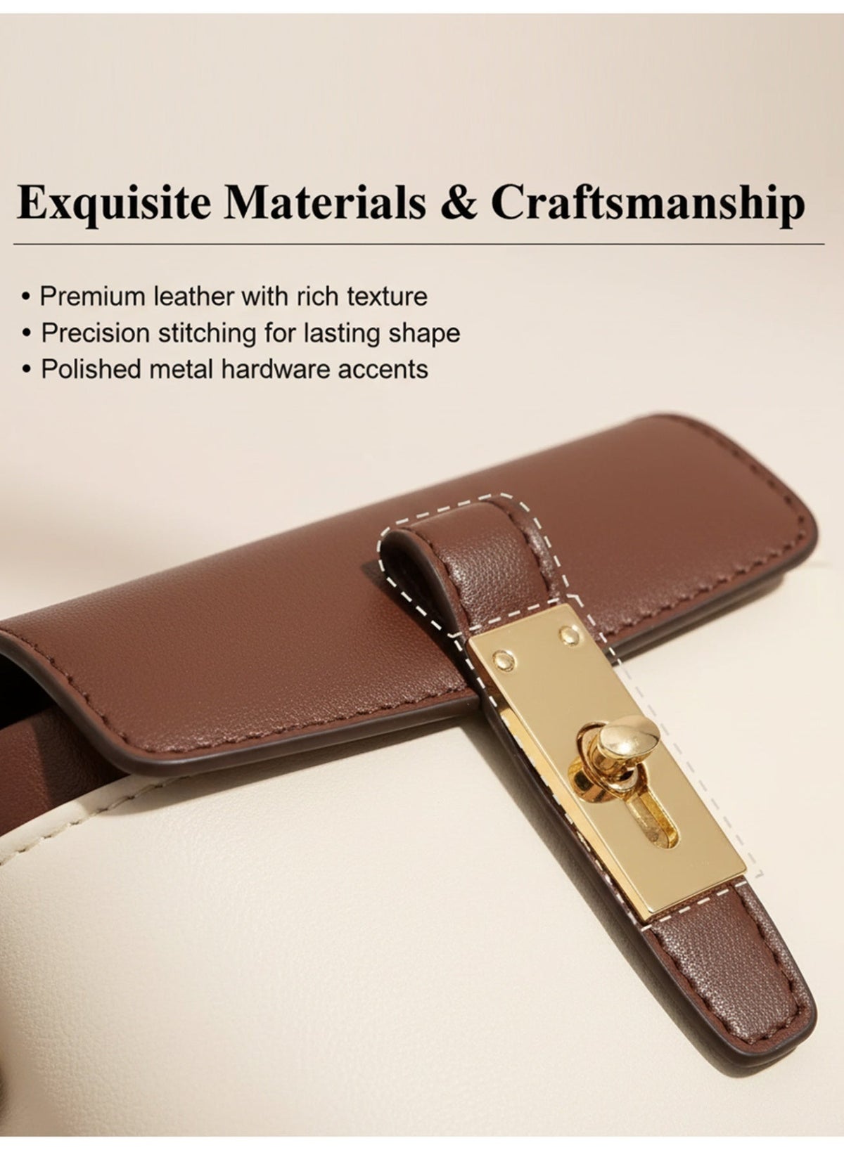 Women Handbag Elegant Bags for Ladies Compact Shoulder and Tote with Golden Buckle Crossboody - Image 5