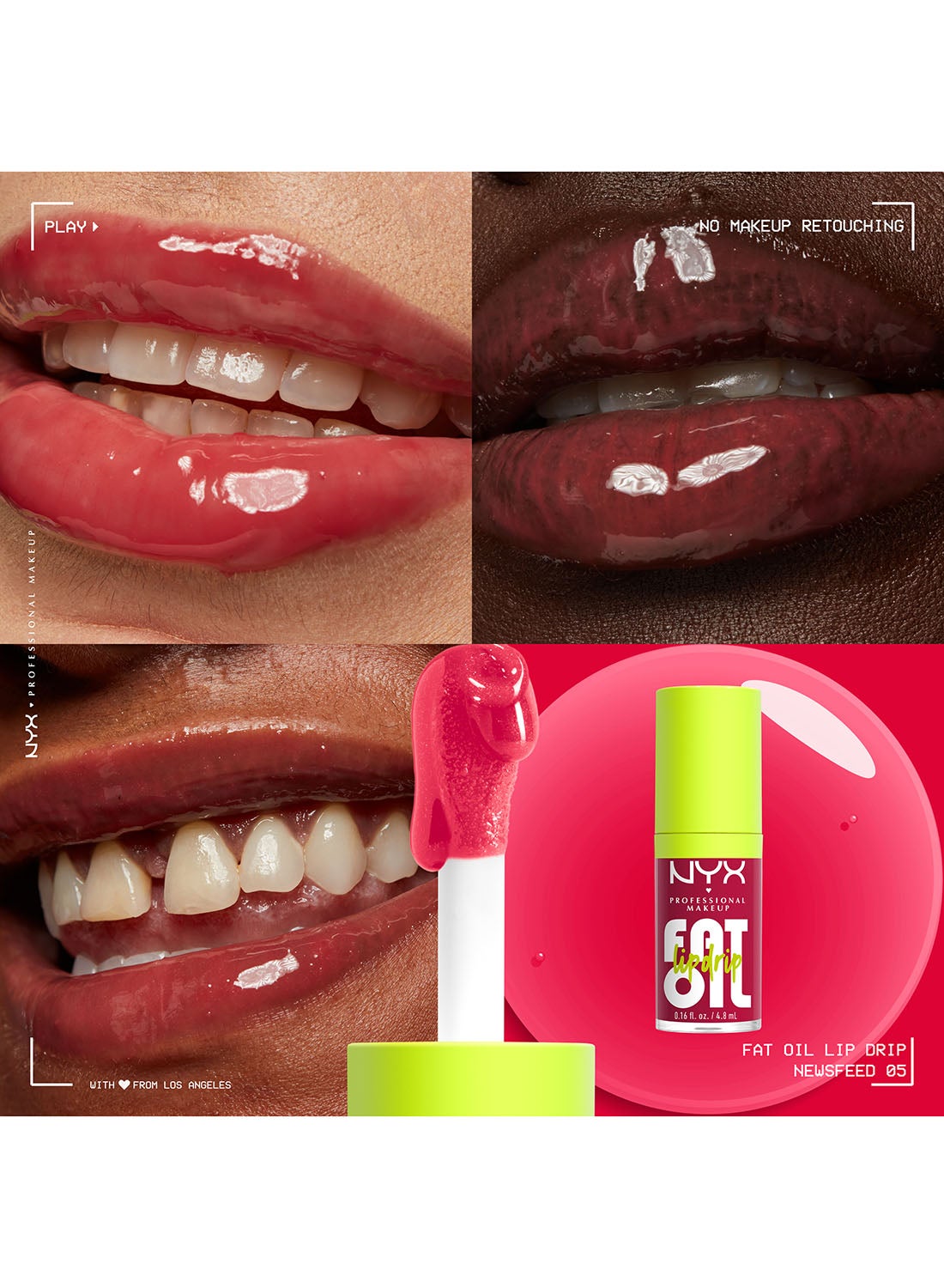 Fat Oil Lip Drip Moisturizing Shiny Vegan Tinted Lip Gloss Non-Sticky Finish 12H Hydration - - Image 4