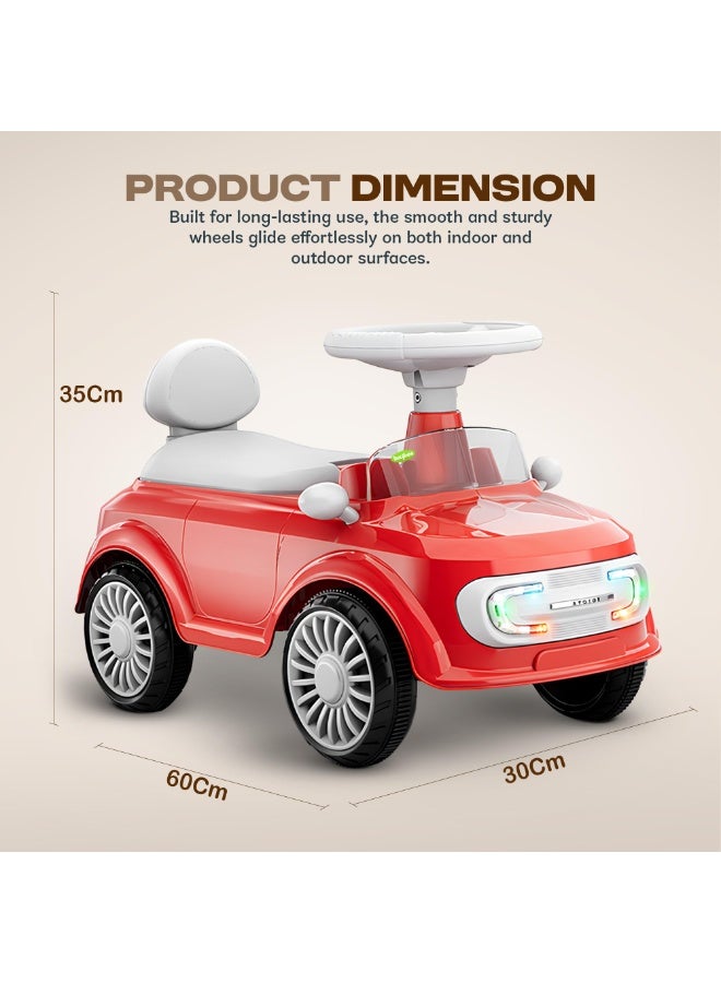Mini Ride on Car for Kids with Music, Light & Parental Handle - Image 3