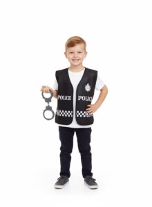 Let your child step into the exciting world of law enforcement with this Kids Police Costume Vest