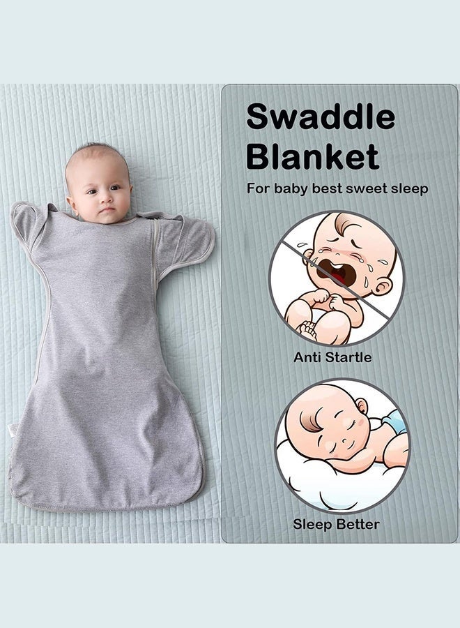 3-Pack Baby Swaddle Sleep Sack 3-6 Months - Arms Up Transitional Swaddles with Removable Cuffs & - Image 2