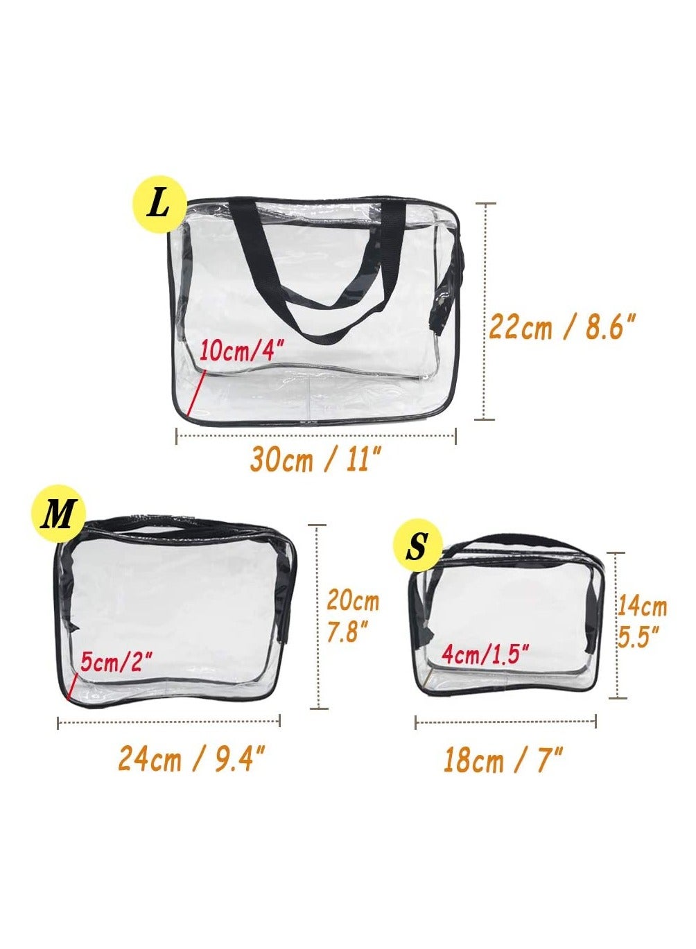 Clear Makeup Bag Package: 1 x Large Makeup Bag with a Handle 1 x Medium Clear Cosmetic Bag 1 x - Image 2
