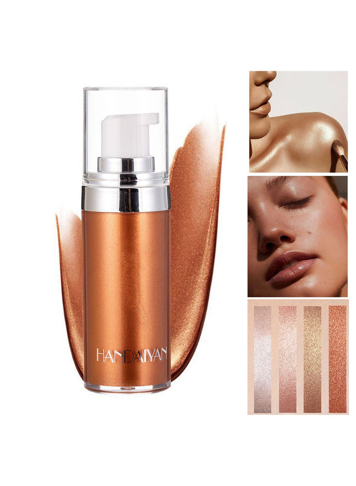 Body Shimmer Liquid Highlighter Oil Brighten Glow Glitter Waterproof Moisturising Smooth Makeup