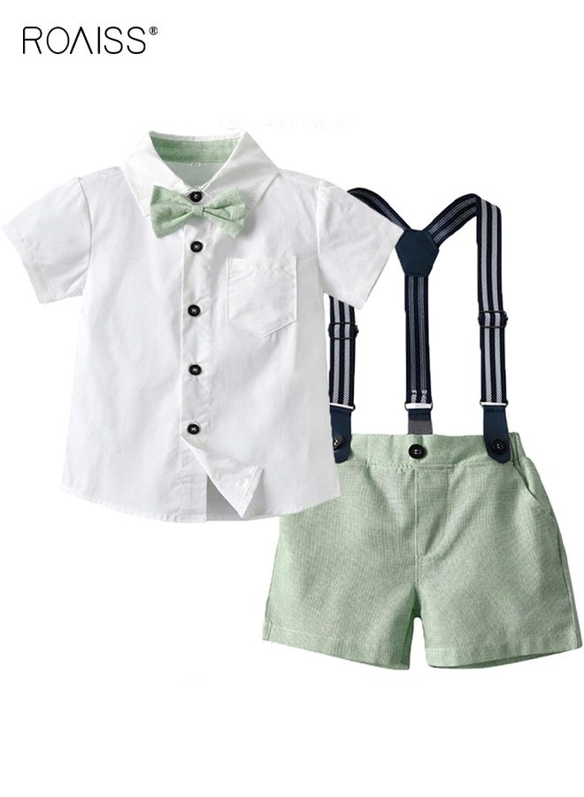3 Piece Comortable Clothing Set for Toddler Boys, Little Gentleman Short Sleeve Button Shirt and - Image 2