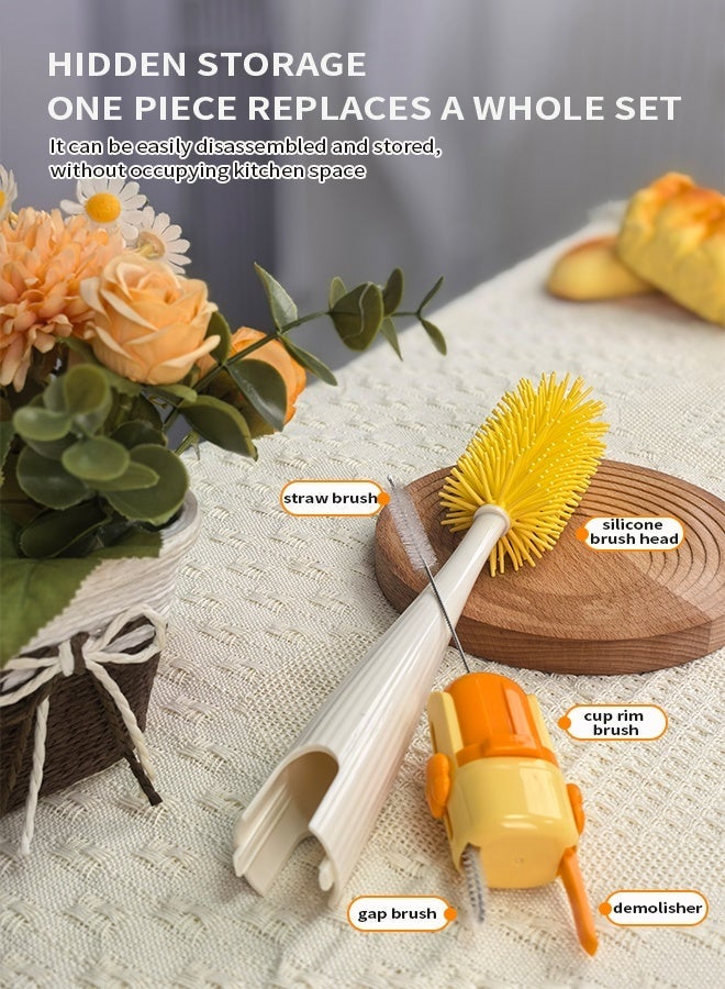 Baby Bottle Cleaning Brush Set, 5-in-1 Multi-Function Silicone Cleaning Brushes, including Silicone - Image 3