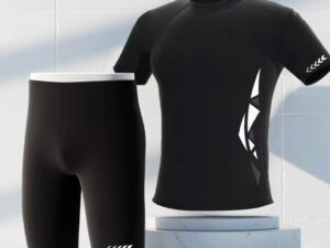 Men's Quick-Dry Swimwear Set, Loose-Fit Sun Protection Fishing Swim Top and Shorts Set,