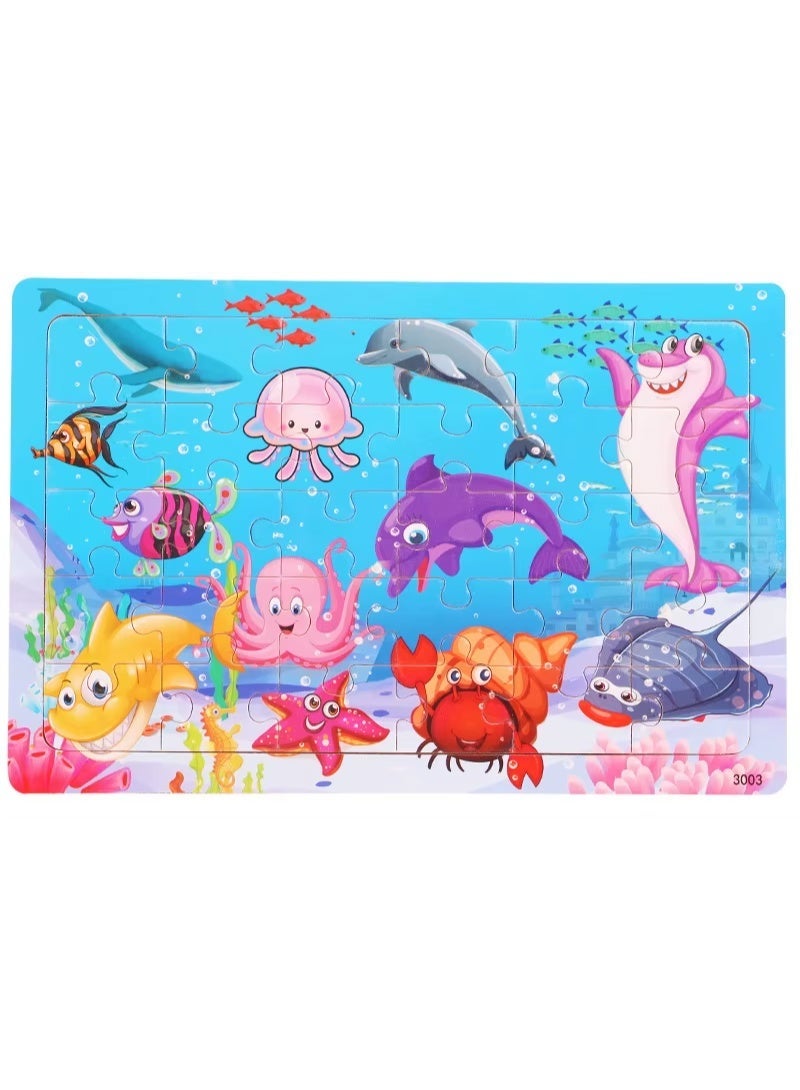 Twisoo 30-Piece Animal Wooden Jigsaw Puzzle – Early Educational Toy for Babies & Kids – Fun - Image 3