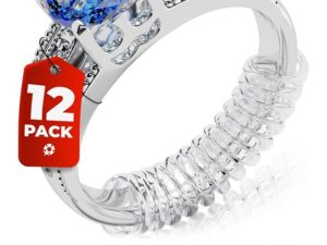 12 Pack Ring Sizer Adjuster for Loose Rings with Black Measuring Ruler, Guards, Spacers &