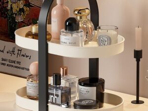 Double-deck Bathroom Countertop Ognanizer, Desktop Perfume & Skincare Display Stand, Portable