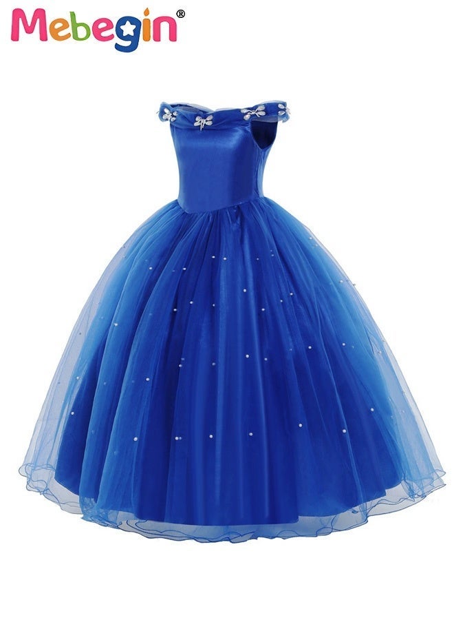 Deluxe Princess Costume Set with 7PCS Accessaries, Fancy Elegant Off Shoulder Frock, Fairy Dress - Image 5
