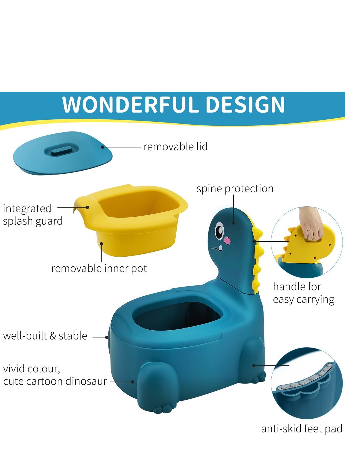 Potty Toilet Potties Training Chair Baby Kids Boys Girls Toddler Dinosaur Urinal Pot Comfortable - Image 2