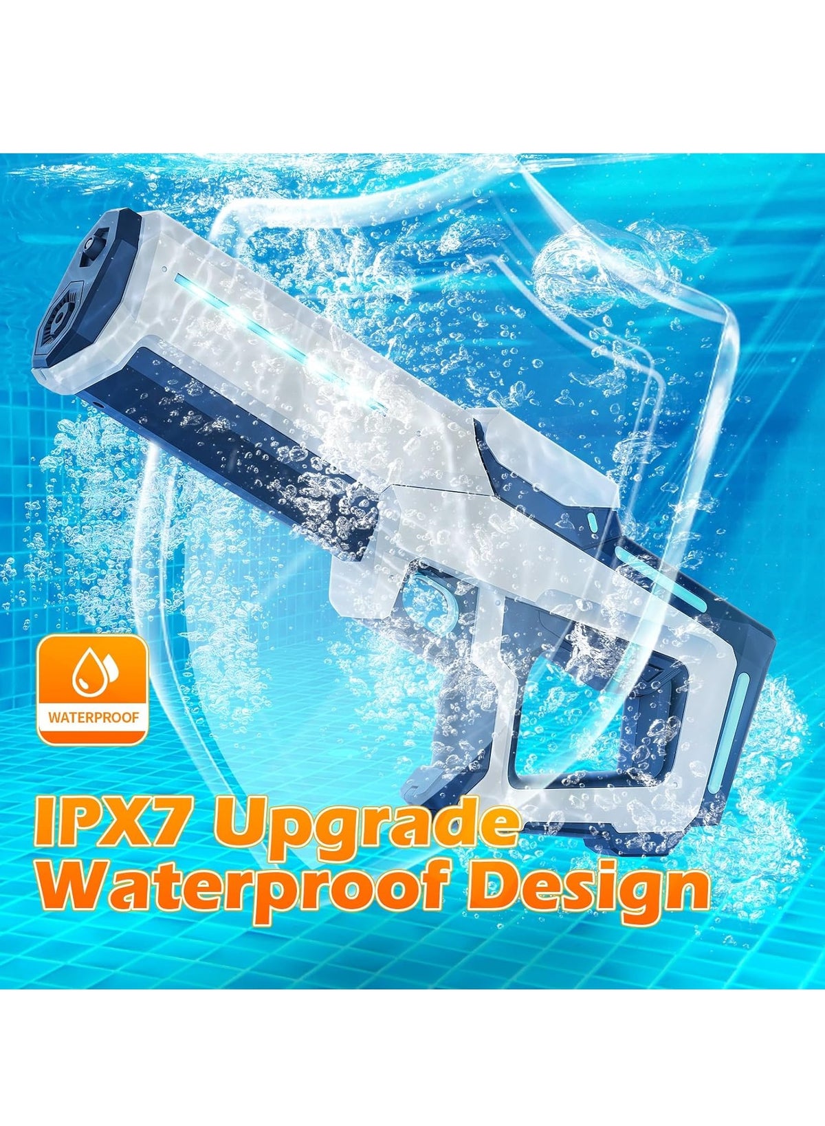 Electric Water Guns with Lighting Effects, Automatic & Manual Dual Mode High Capacity Squirt Guns, - Image 4