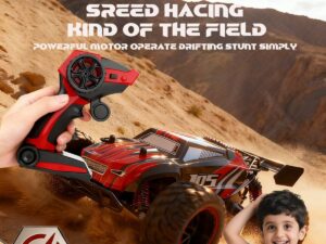 JJRC Q105 Remote Control Car, 1:18 Scale All Terrain RC Cars, 15Km/h with Colorful LedLight and one