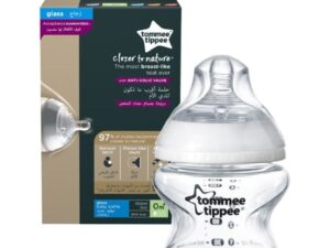150 ml closer to nature collection glass bottle from tommee tippee. It comes with an easi-vent