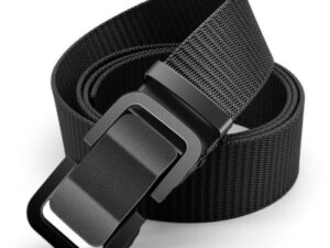 Men's Nylon Tactical Duty Belt, Outdoor activity ratchet belt with Heavy Duty Seatbelt Buckle,