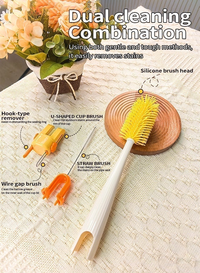 Baby Bottle Cleaning Brush Set, 5-in-1 Multi-Function Silicone Cleaning Brushes, including Silicone - Image 5
