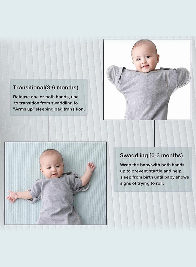 3-Pack Baby Swaddle Sleep Sack 3-6 Months - Arms Up Transitional Swaddles with Removable Cuffs & - Image 3
