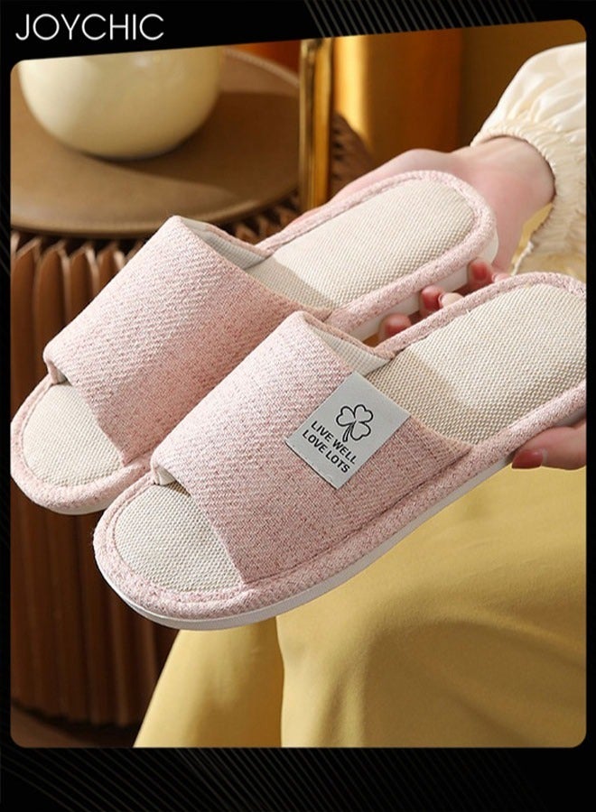 New Style Women Home Linen Slipper Indoor Non-slip wear-resistant Bedroom Slipper Sweat-absorbing - Image 2