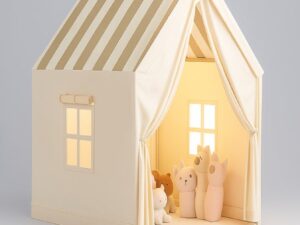 Kids Indoor Play Tent House with Plush Toys – Large Foldable Playhouse for Boys & Girls
